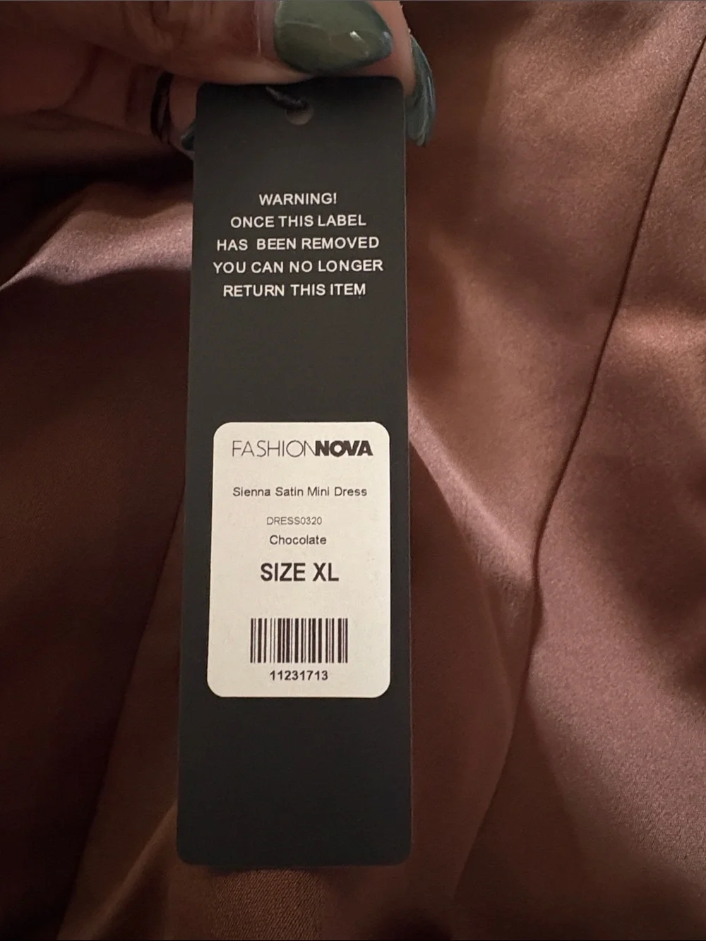 Fashion Nova Chocolate Brown Ruffle-Hem Square Neck Mini Dress - Picture 3 of 3